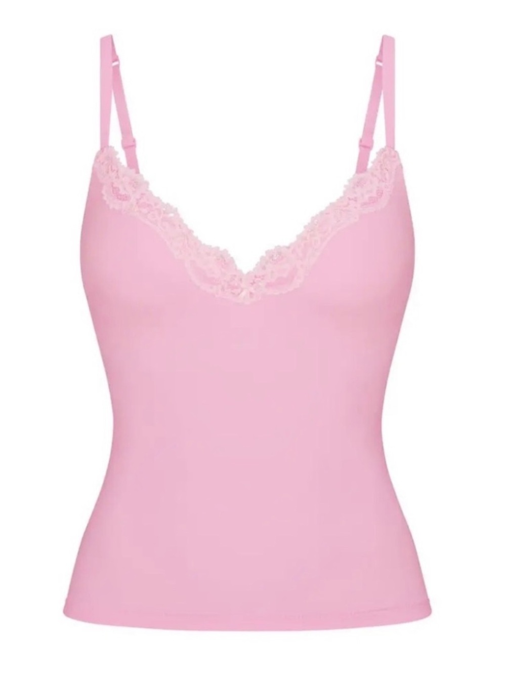 SKIMS Fits Everybody Lace Push Up Cami In Bubblegum
